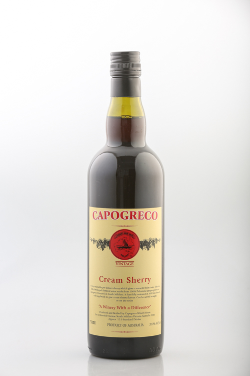 Capogreco Cream Sherry Wine - Sunraysia Cellar Door - Mildura